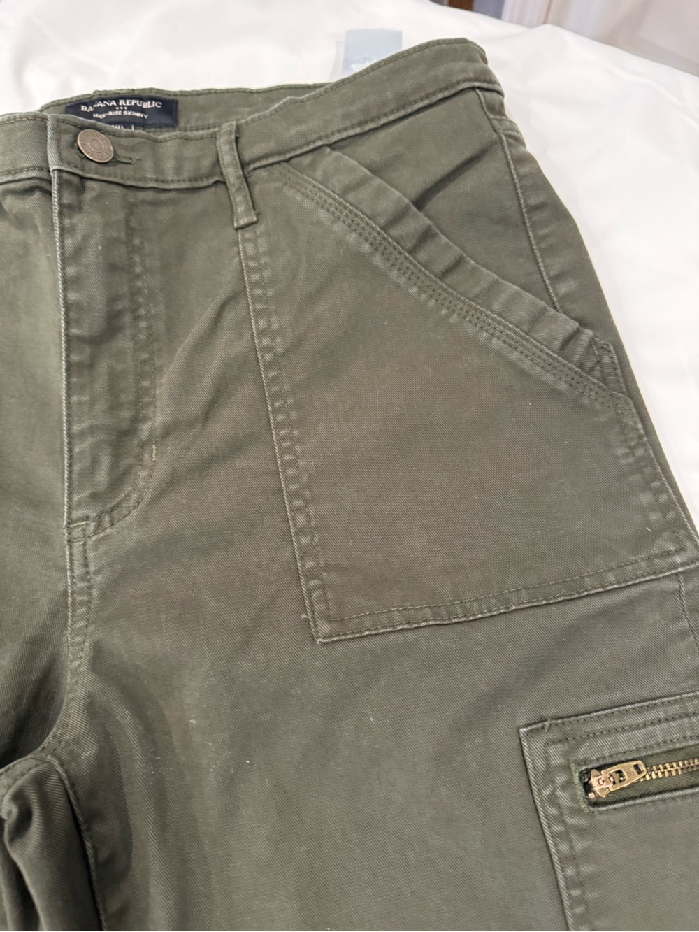 Banana Republic Olive Green High-Rise Cargo Jeans - Picture 8 of 11